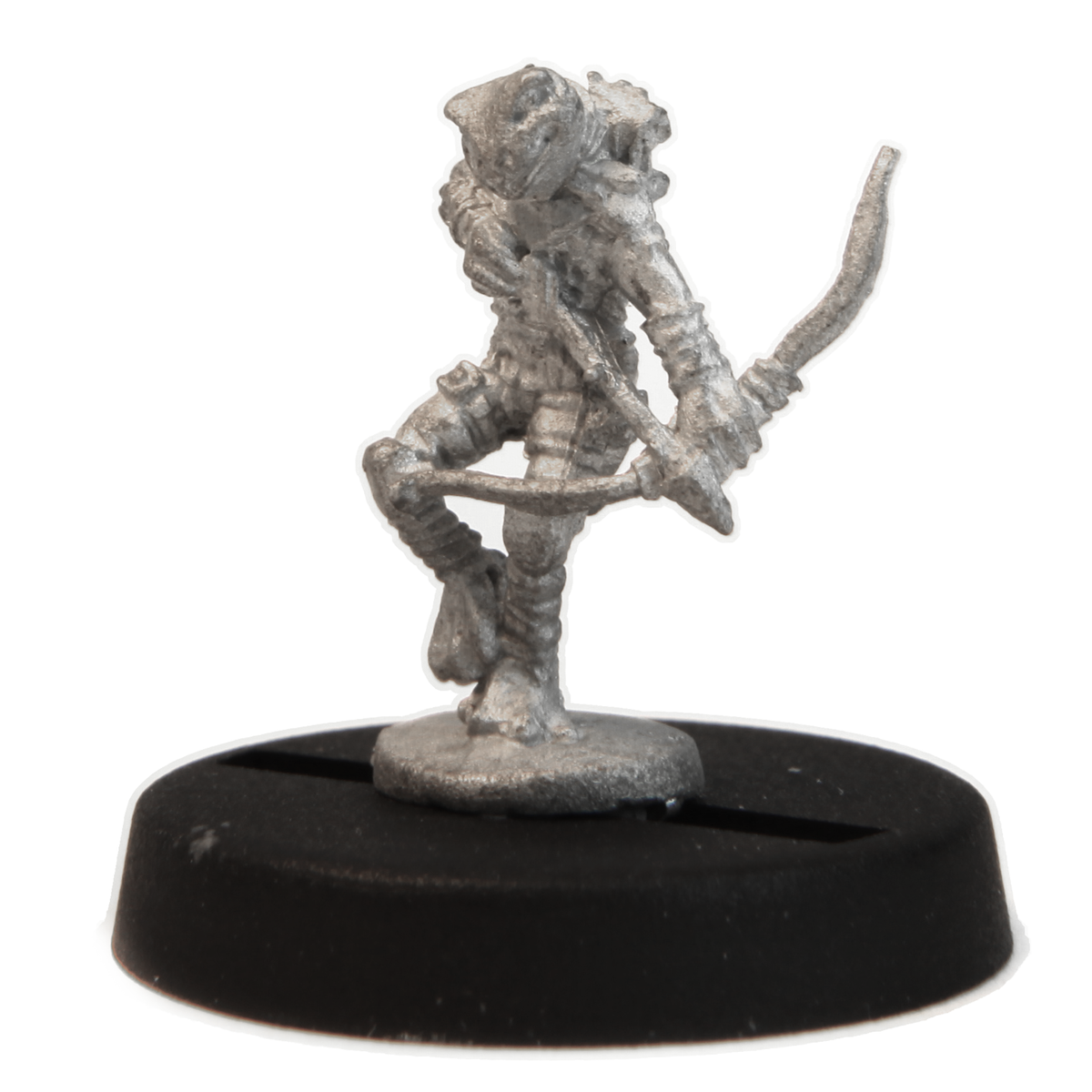 Unpainted pewter Grippli Archer miniature, 15mm tall