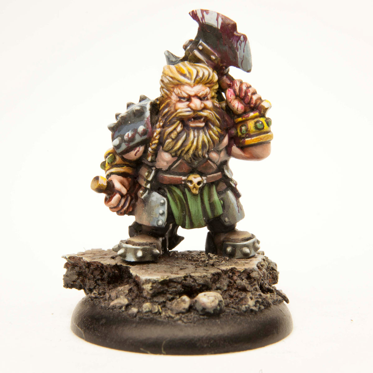 Dwarf Berserker miniature, painted example (ships unpainted)
