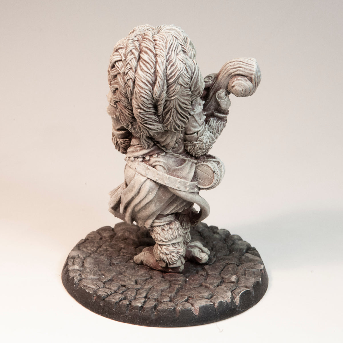 Primed resin Troll Mage miniature, 78mm tall, another view
