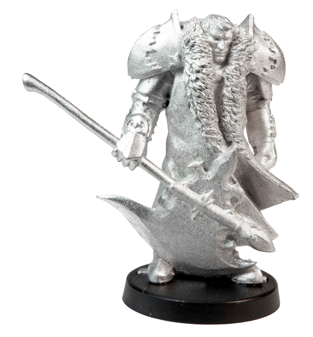 Unpainted pewter Male Human Lordling miniature, 44mm tall, another view