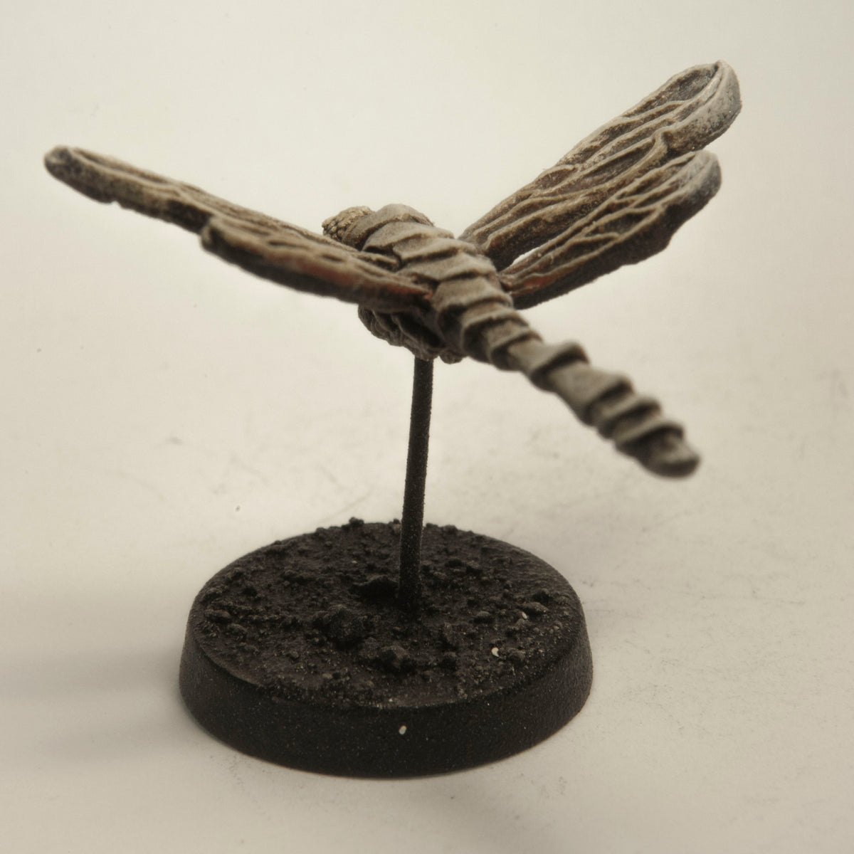 Primed pewter Dragonfly miniature, 30mm long, another view