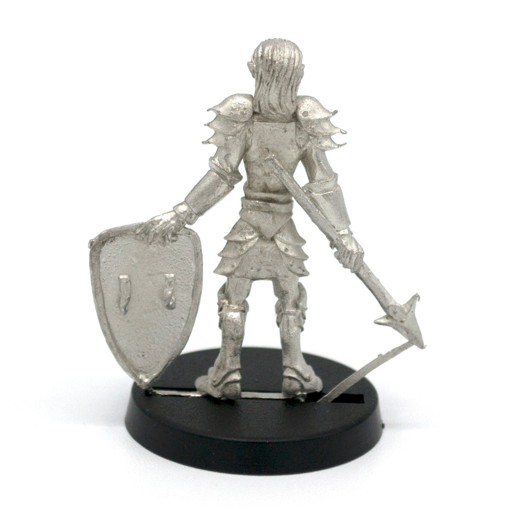 Unpainted pewter Elf Spearman miniature, 35mm tall, another view