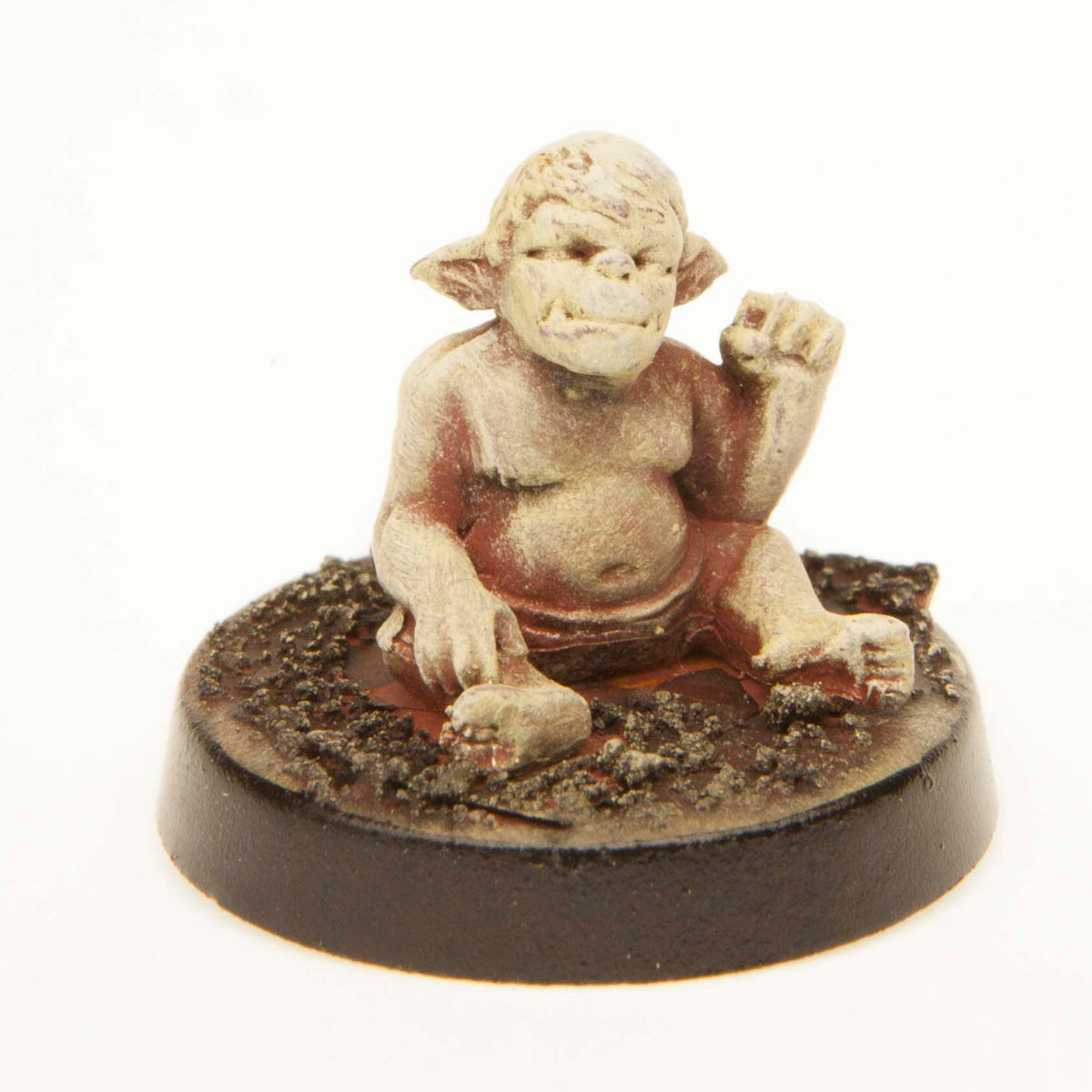 Primed pewter Half-Orc Baby miniature, 11mm tall