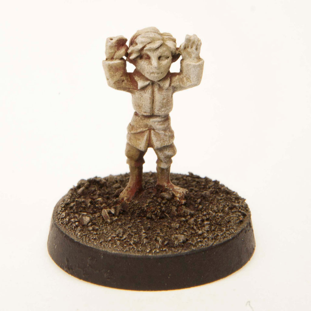 Primed pewter Elf Baby miniature, 16mm tall
