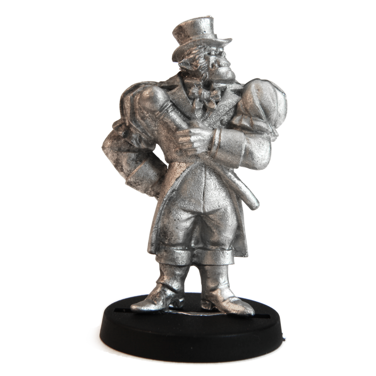 Unpainted pewter Half-Orc Nobleman miniature, 40mm tall