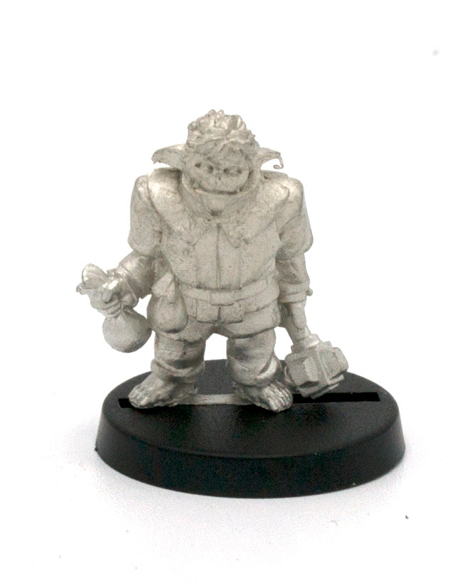 Unpainted pewter Half-Orc Boy miniature, 25mm tall