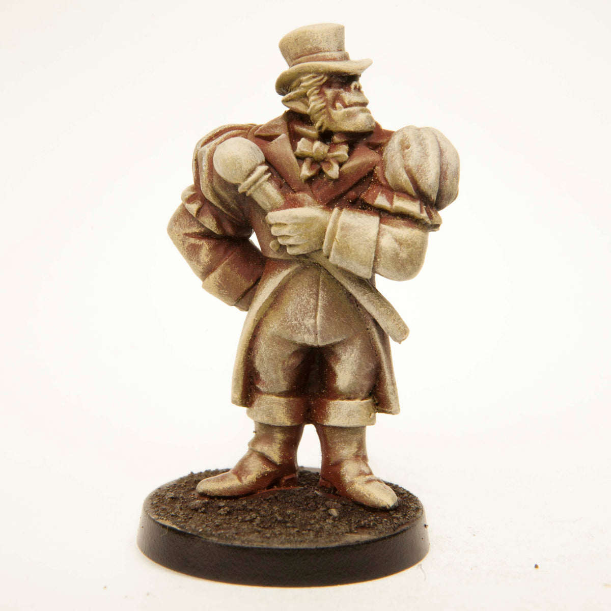 Primed pewter Half-Orc Nobleman miniature, 40mm tall