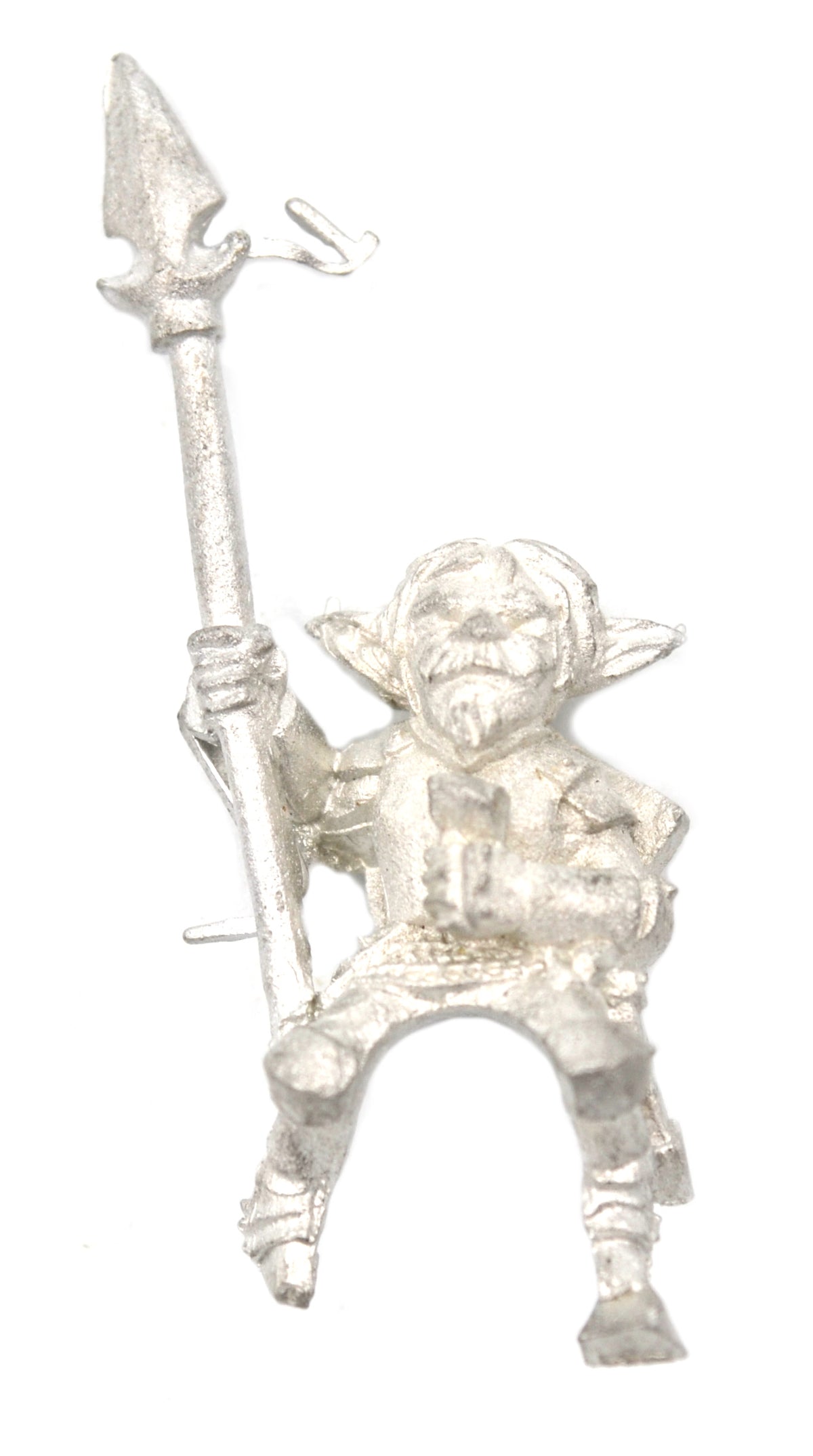 Unpainted pewter Gnome Knight Rider miniature, 32mm tall