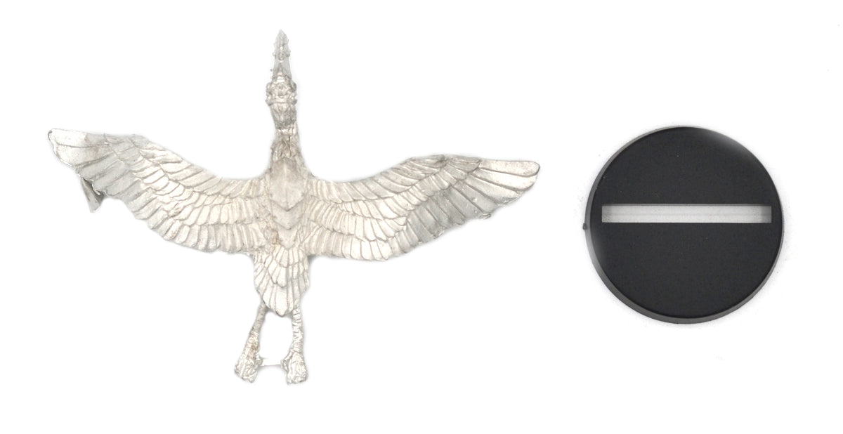 Unpainted pewter Heron miniature, 44mm long, another view