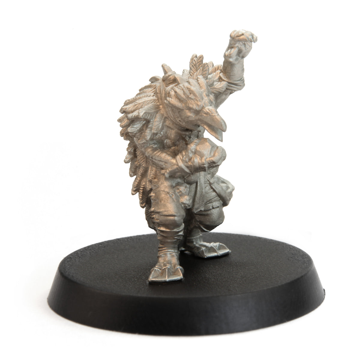 Unpainted pewter Tytantroll Kenku Shaman miniature, 33mm tall