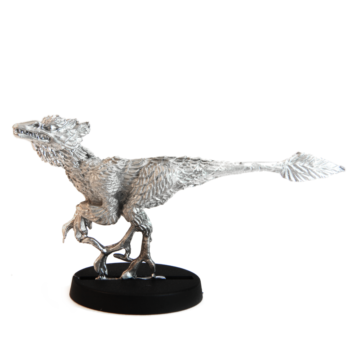 Unpainted pewter Raptor miniature, 31mm tall