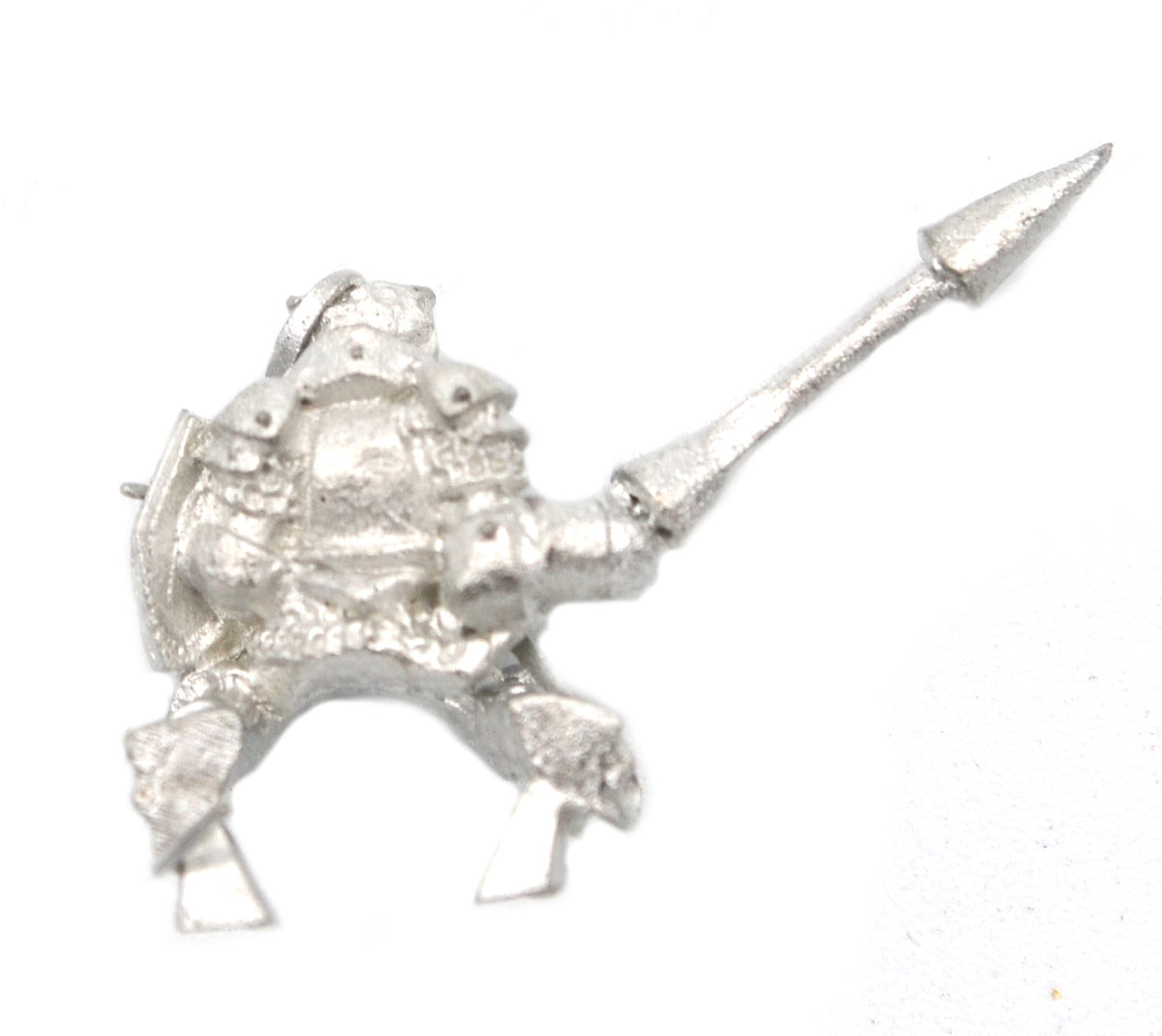 Unpainted pewter Grippli Knight Rider miniature, 15mm tall, another view