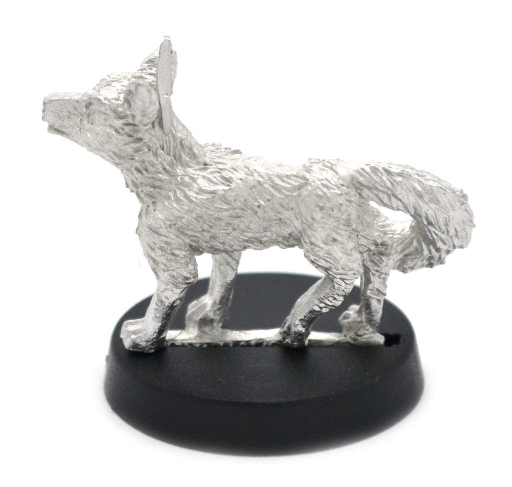 Unpainted pewter Large Fox miniature, 18mm tall, another view