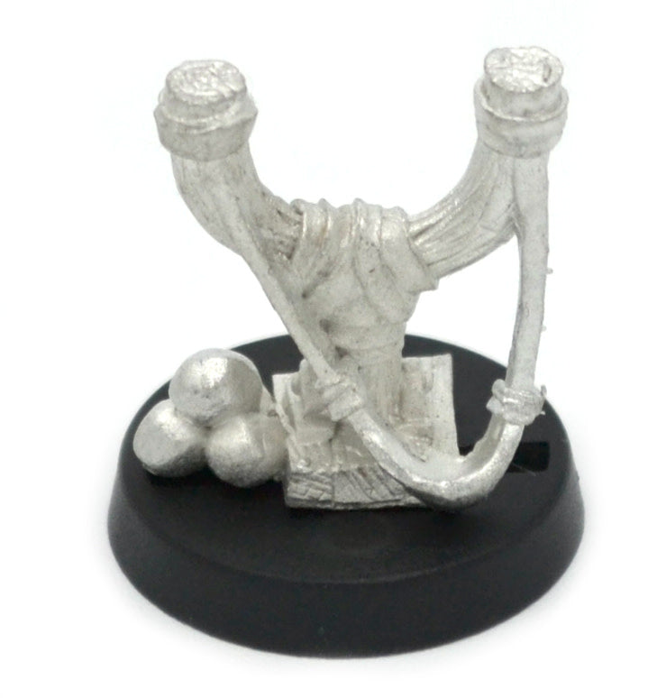 Unpainted pewter Giant Slingshot miniature, 20mm tall