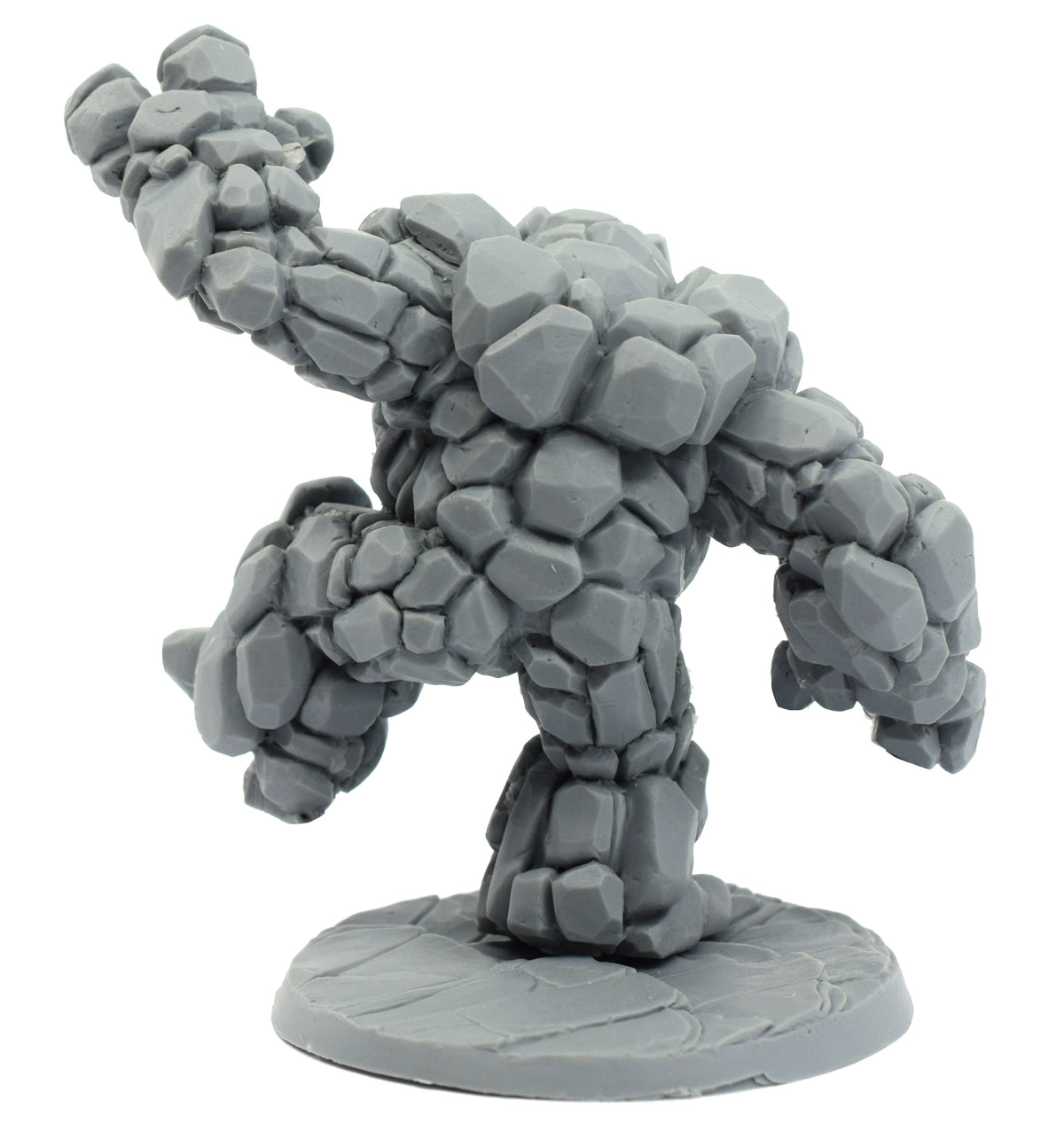 Unpainted resin Rock Elemental miniature, 93mm tall, another view