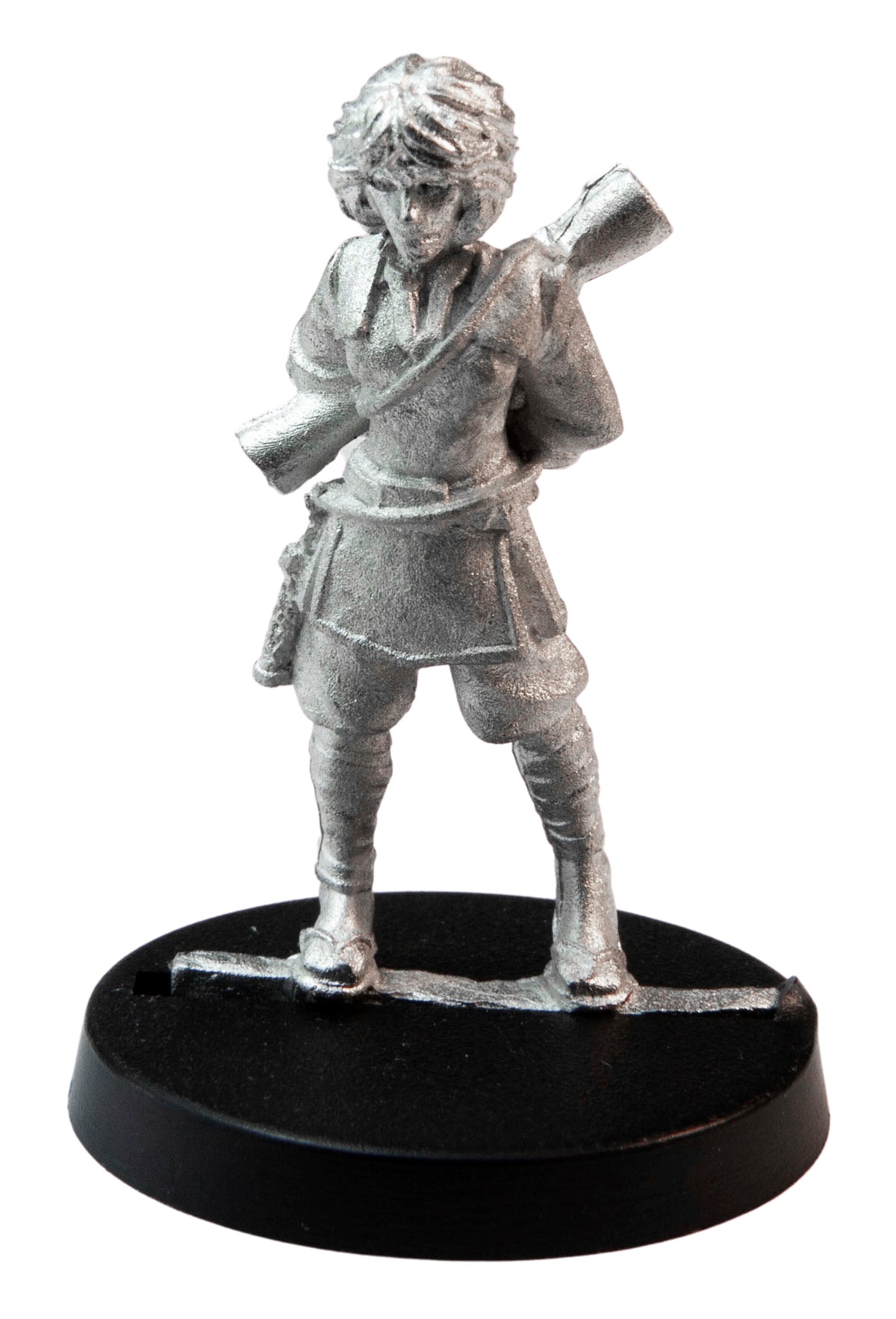 Unpainted pewter Female Human Monk miniature, 35mm tall