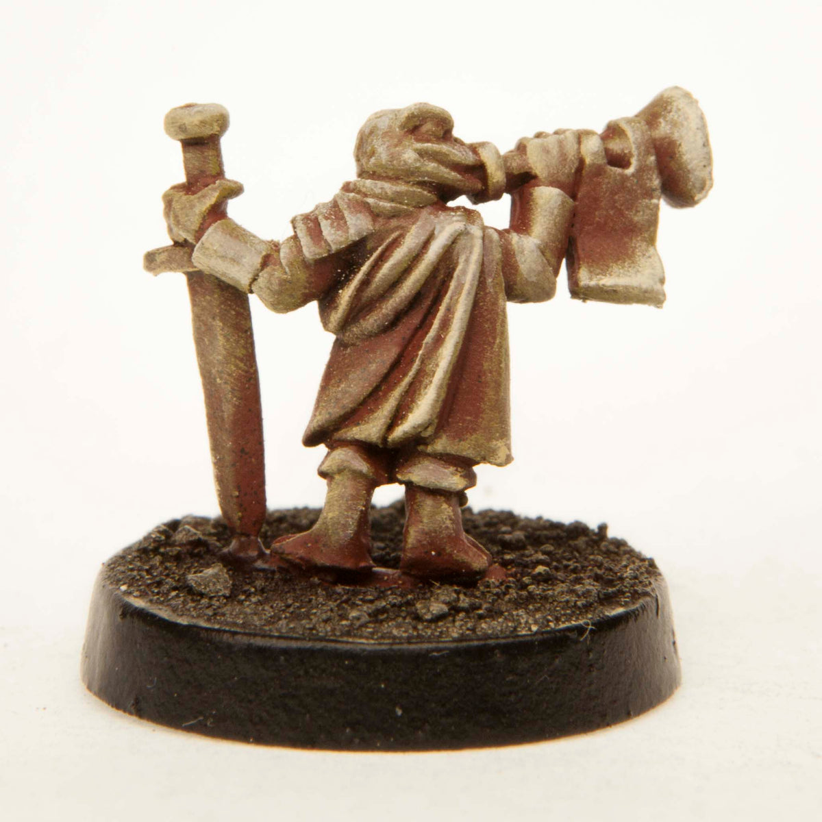 Primed pewter Grippli Herald miniature, 15mm tall, another view