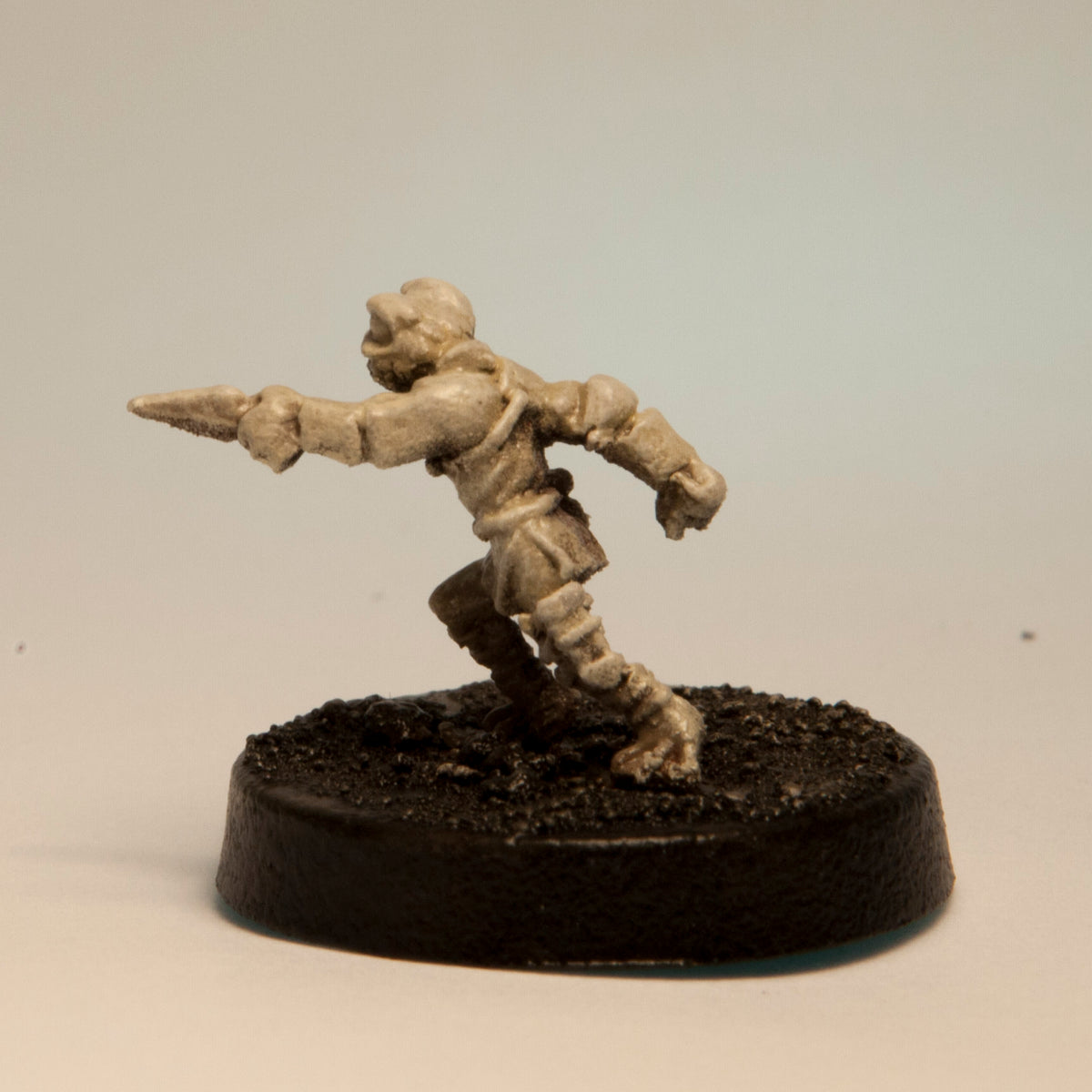 Primed pewter Grippli Rogue miniature, 12mm tall, another view