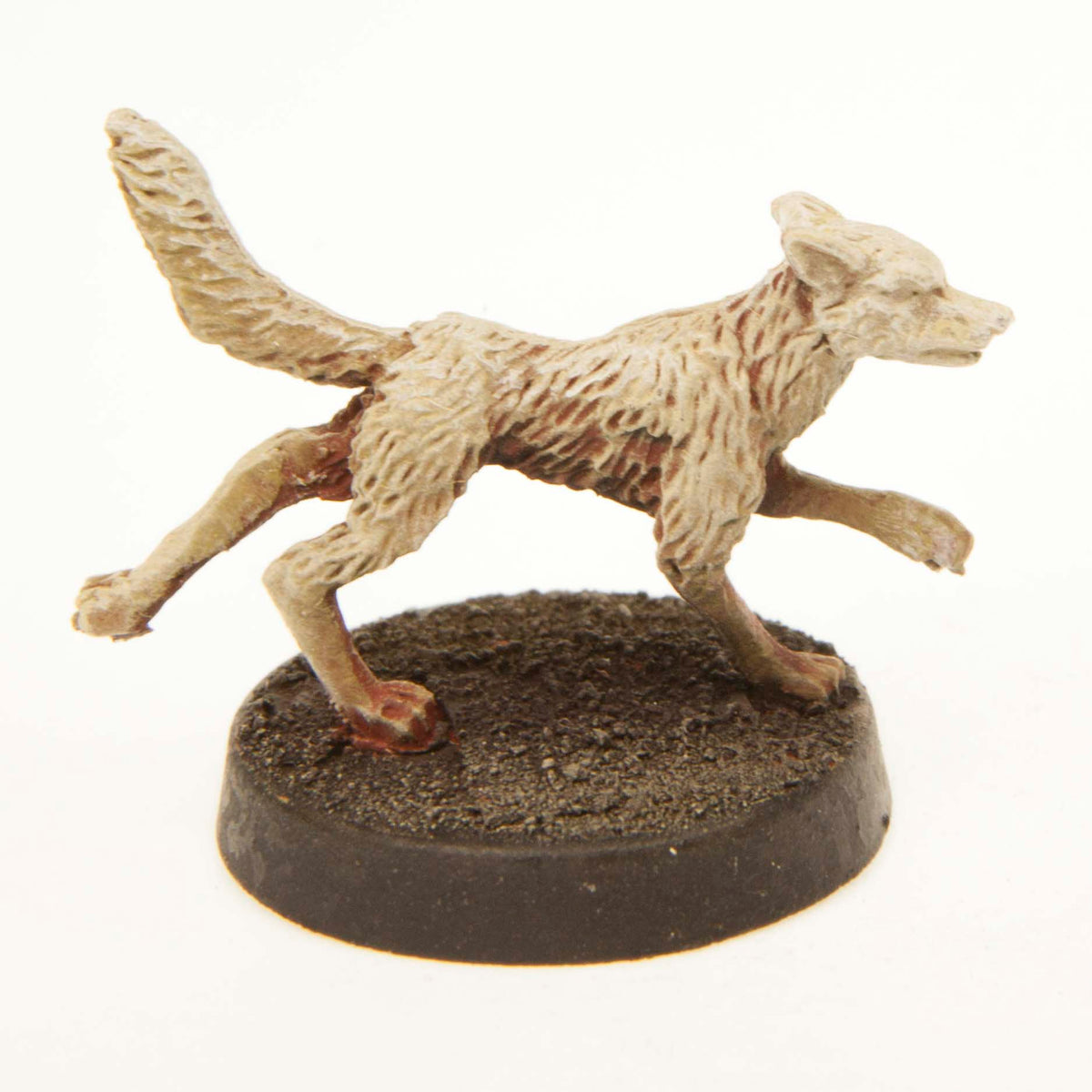 Primed pewter Stray Dog miniature, 15mm tall