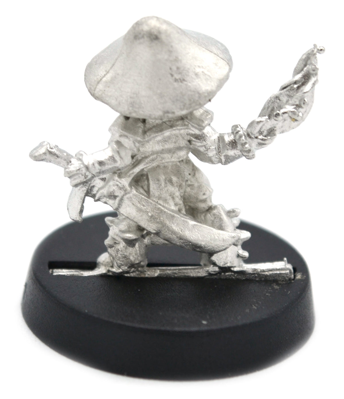 Unpainted pewter Sporeling miniature, 18mm tall, another view