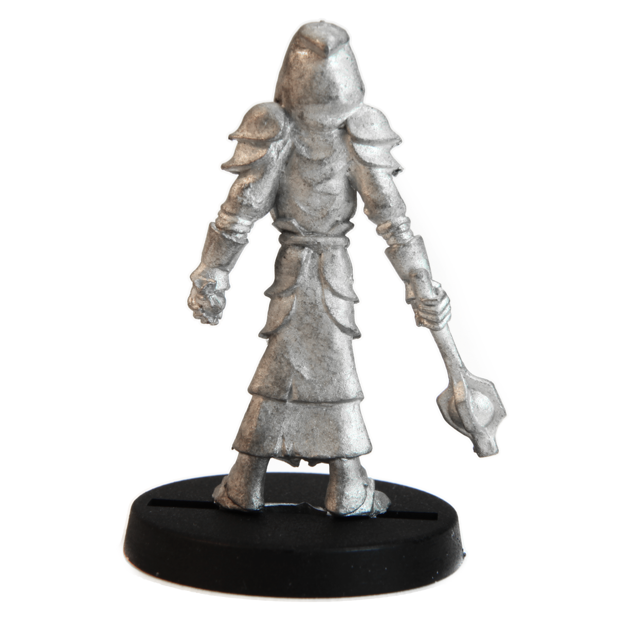 Unpainted pewter Elf Cleric miniature, 35mm tall, another view