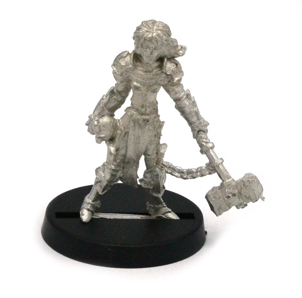 Unpainted pewter Elf Death Knight miniature, 31mm tall