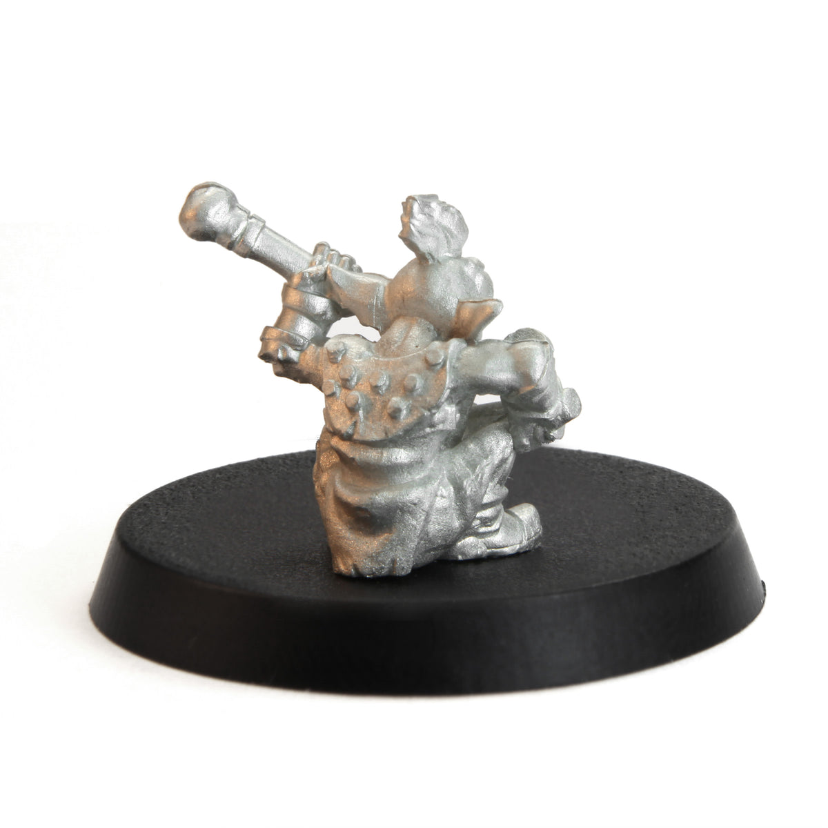 Unpainted pewter Tytantroll Goblin Bard miniature, 20mm tall, another view