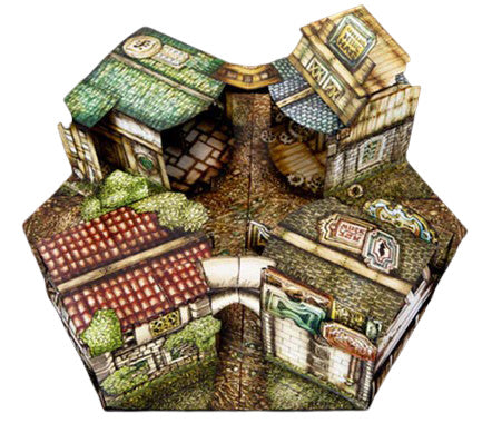 Market Square Pop-Up Terrain, printable paper terrain for 28mm miniatures