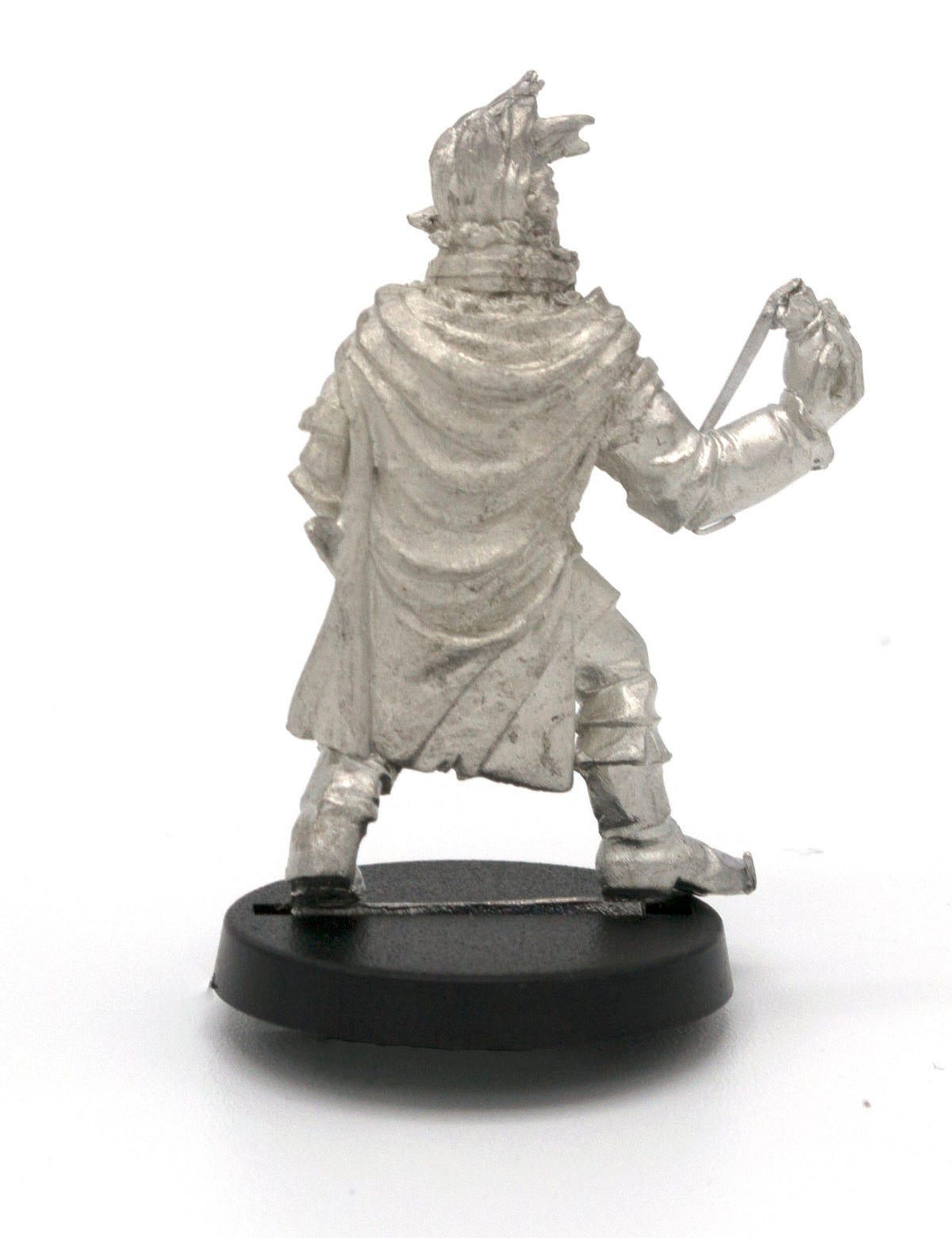 Unpainted pewter Half-Orc Thief miniature, 37mm tall, another view